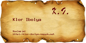 Klor Ibolya névjegykártya